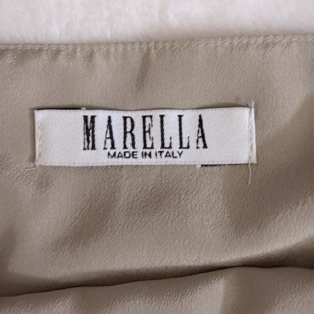 {VTG} Marella by MaxMara | 90s Silk Multicolor Abstract Floral Print Midi Skirt - Picture 6 of 15